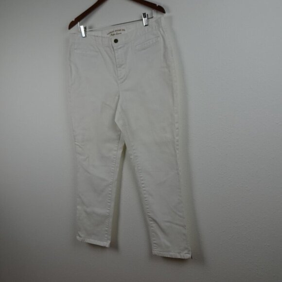 Ralph Lauren Ankle Zipper Jeans Women's Size 14 White Stretch Denim NEW - Picture 3 of 11